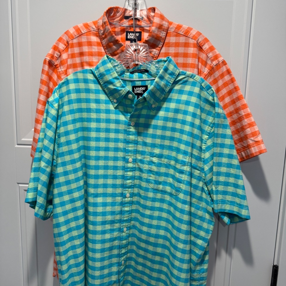 NEW 2 Lands' End Short Sleeve Button Down Shirts NWOT Traditional Fit - Picture 14 of 16